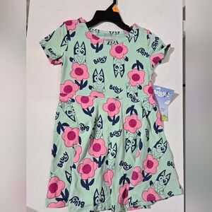 Kids Dress - Green and Pink